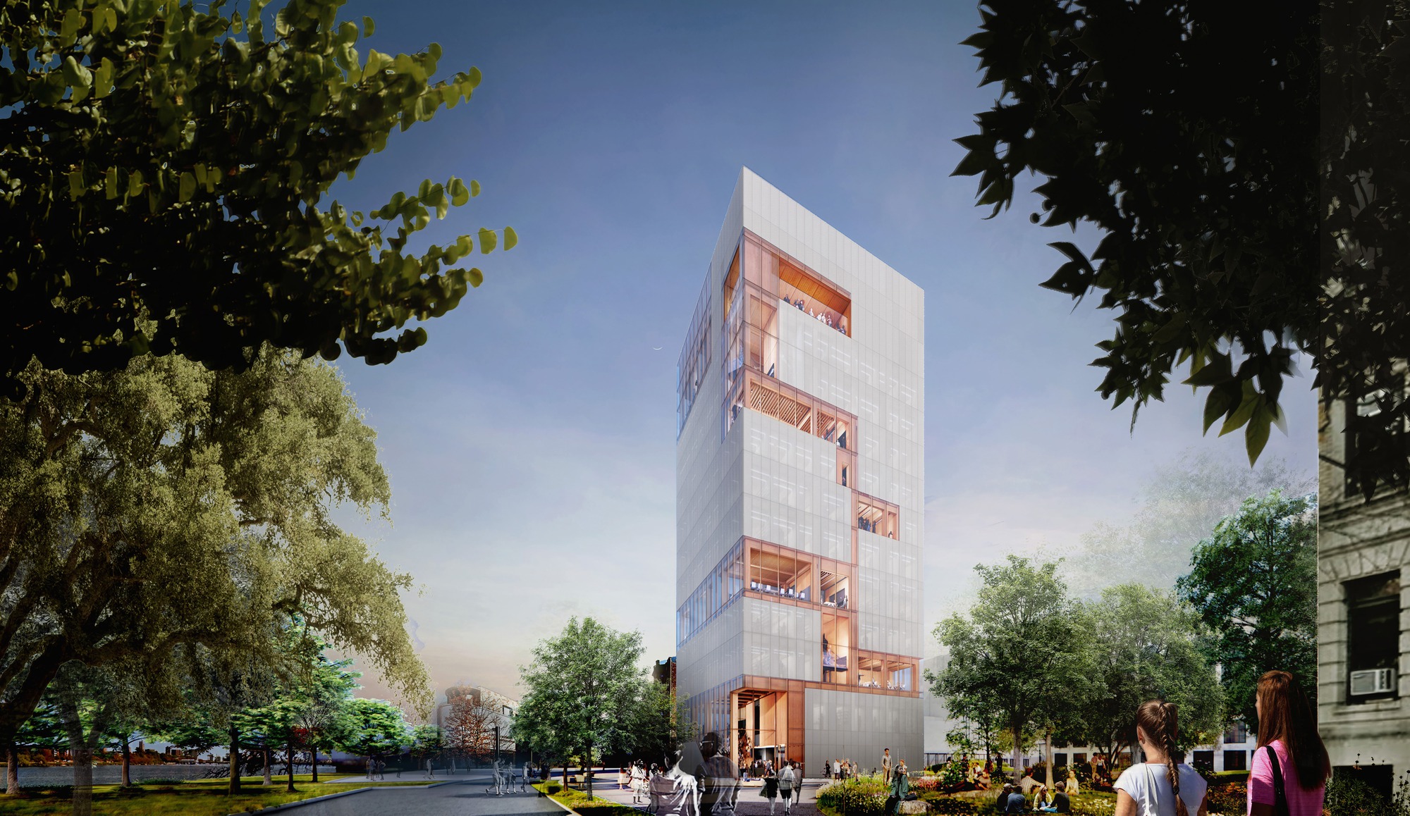 Diller Scofidio + Renfroは、米国のボストン大学のPardee Schoolのための大量材の塔を発表します