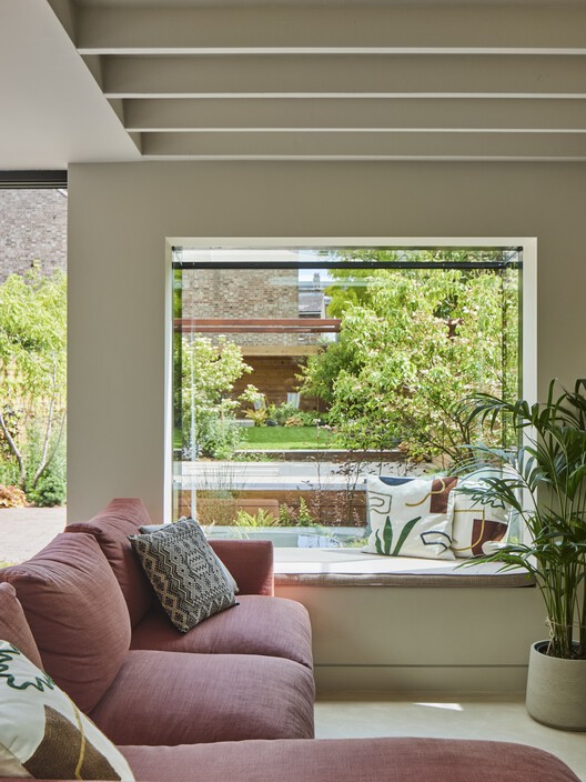 Russet House / Mulroy Architects-インテリア写真、リビングルーム、木材、ソファ