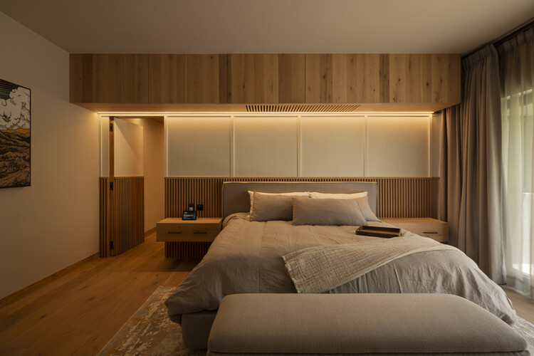 Ataraxia House / Mem Arquitectos-インテリア写真、ベッドルーム、ベッド、木材、照明