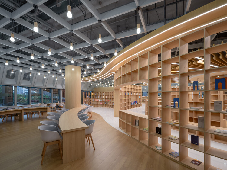 Shekou Cultural and Sports Park / Tanghua Architects-インテリア写真、棚、木材