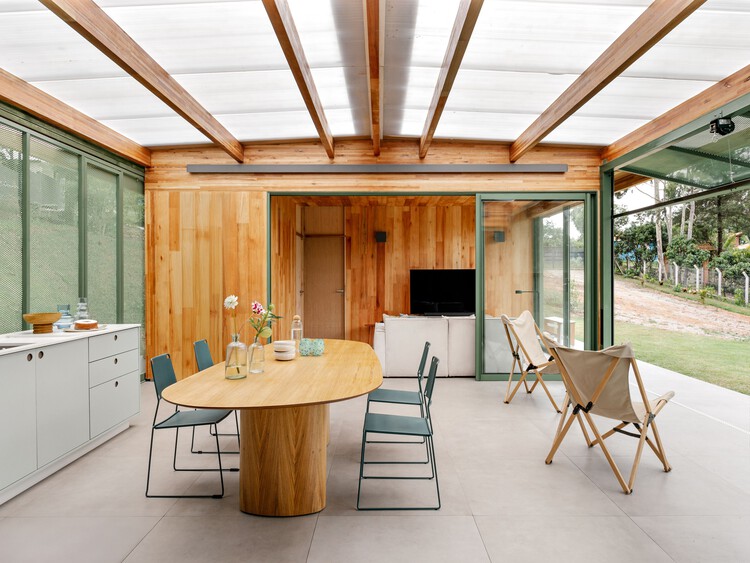 Piedade House / Nitsche Arquitetos-インテリア写真、木、椅子