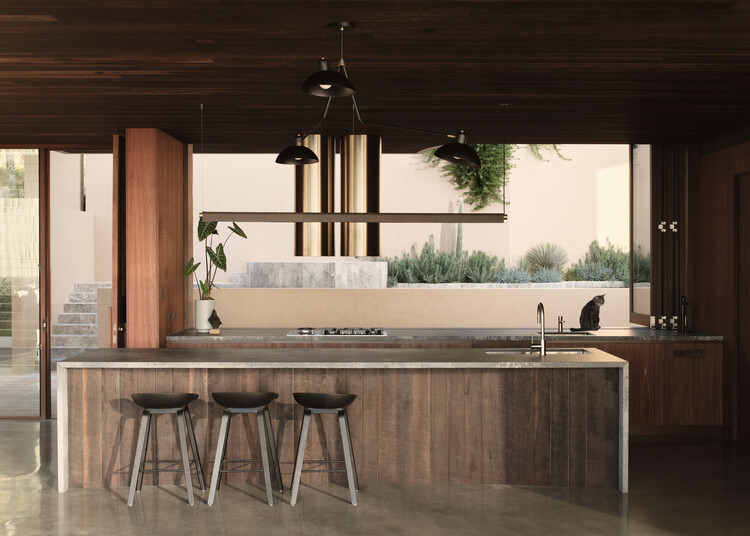 Brahminy House / HGA.Studio-インテリア写真、キッチン、木材、カウンタートップ