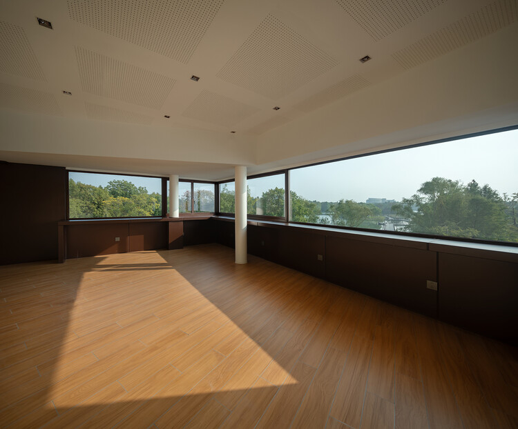 Xilu Garden Obseration Tower / Atelier Mearc-インテリア写真、木、ガラス