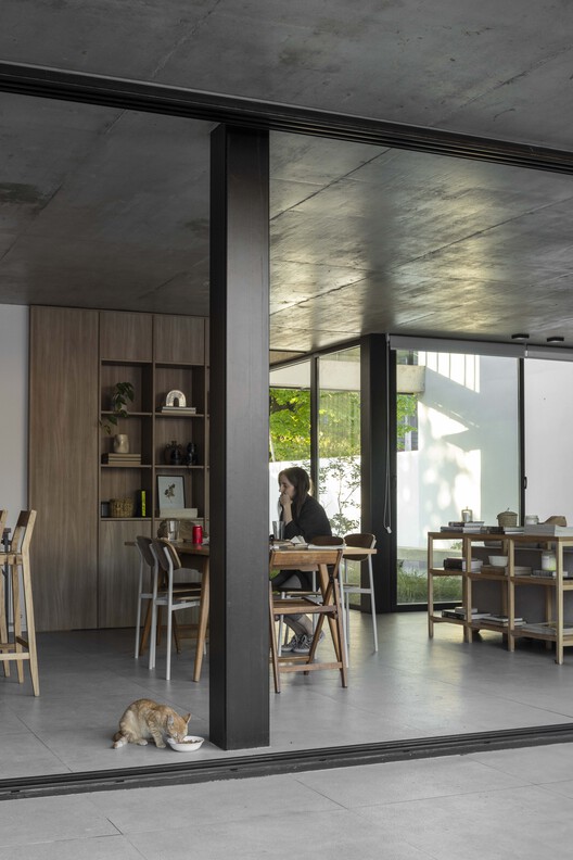 Olivos House / Estudio Glad-インテリア写真、木材、テーブル、椅子、ガラス