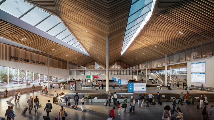 Zaha Hadid Architectsは、リトアニアのVilnius AirportにあるNew Arrivalsターミナルの競争に勝ちます - 画像4/8
